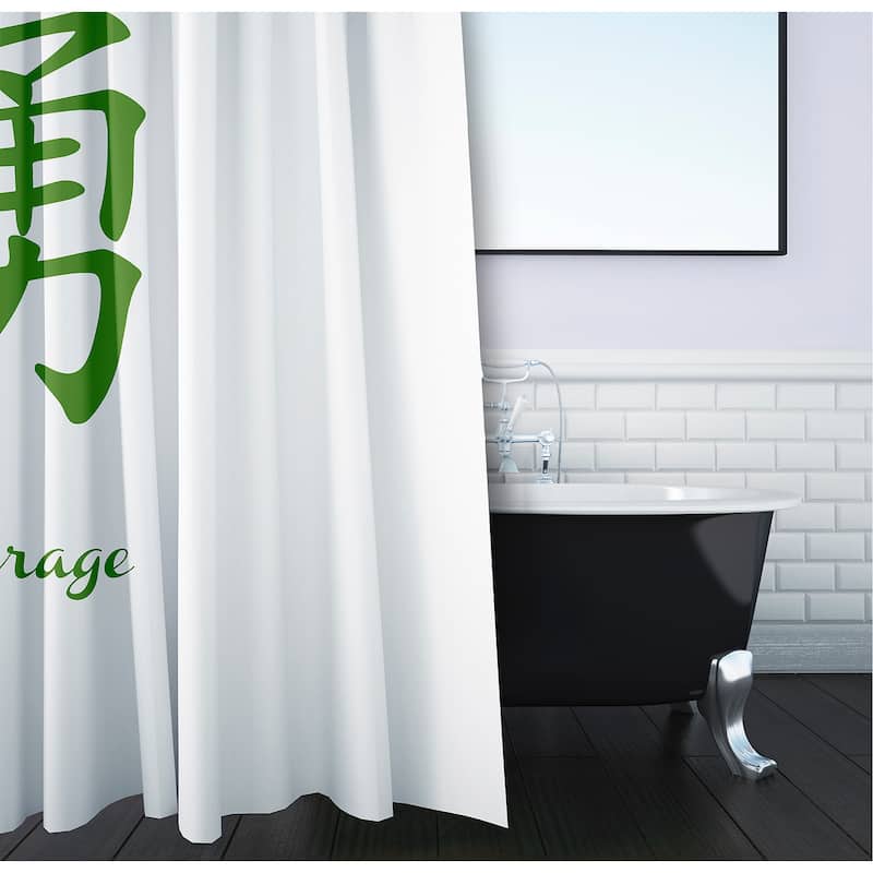 71 x 74-inch Courage Word Print Shower Curtain