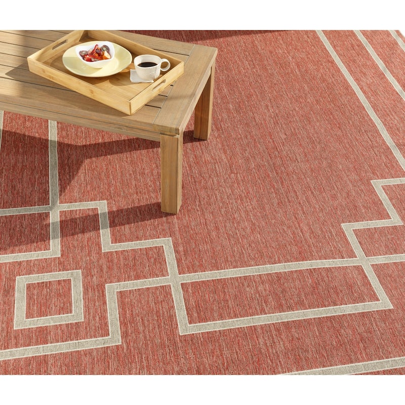 Livabliss Alfresco Country Geometric Indoor / OutdoorArea Rug