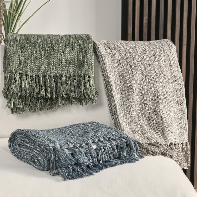 Villa by Classic Home Sharma 100% Cotton Linen 50x70 Throw Blanket
