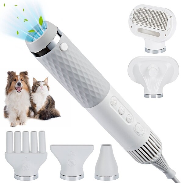 Ownpets 5 in1 Portable Smart Pet Grooming Hair Dryer - White - Bed