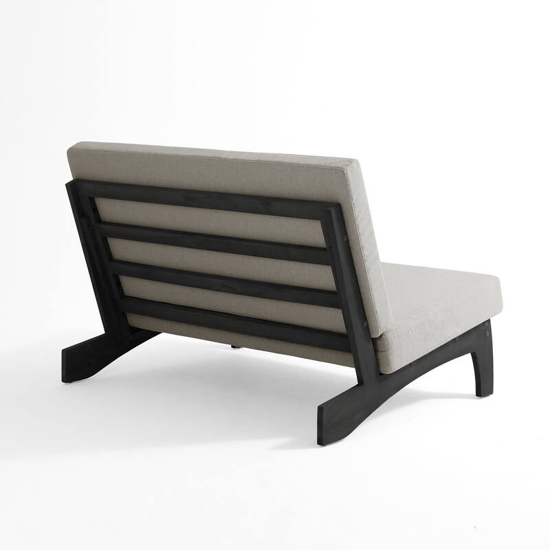 4 Set Outdoor Patio Teak Wood Club Chairs Loveseat with Coffee Table