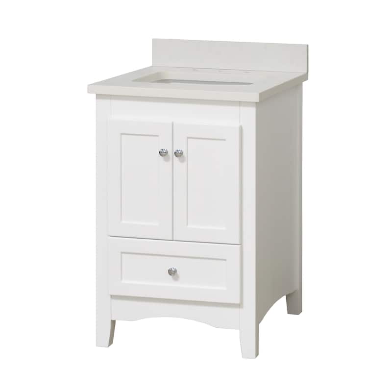 KitchenBathCollection Abbey 24" Bathroom Vanity with Quartz Top