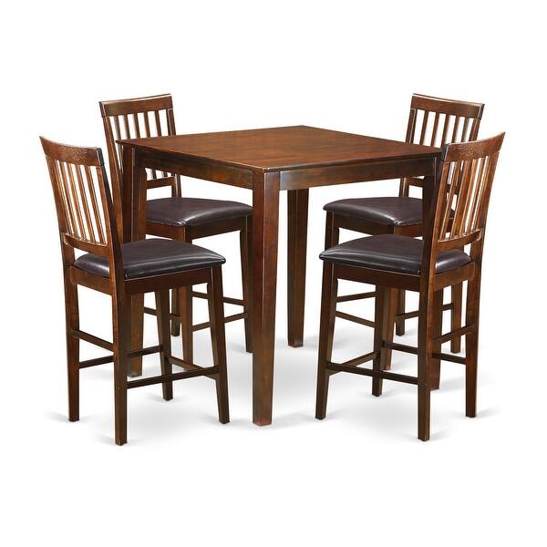 Shop Black Friday Deals On Mahogany Square Counter Height Table And 4 Counter Height Chairs 5 Piece Dining Set On Sale Overstock 10201132