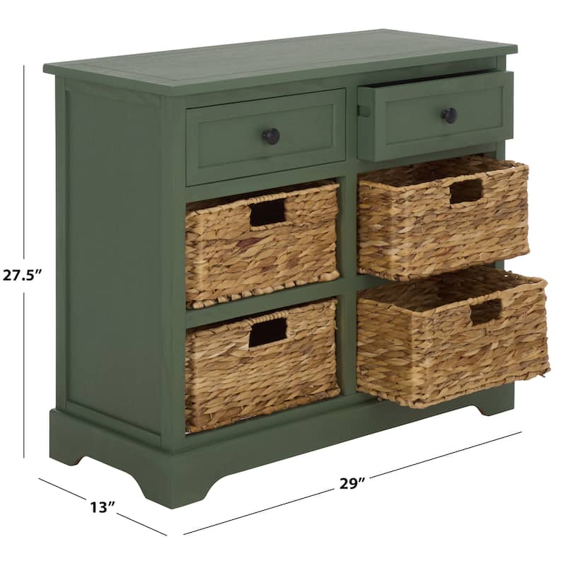 SAFAVIEH Ardelia Red 6-Drawer Storage Unit (Fully Assembled) - 30"W x 13"D x 26"H