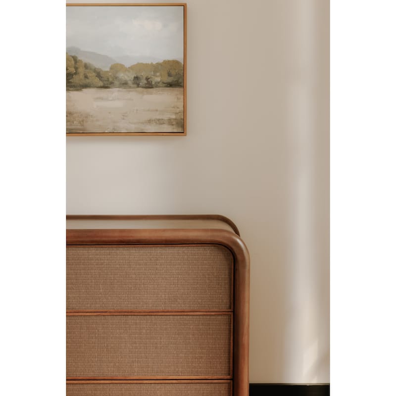 NADAAL STUDIOS West Warm Brown Mango Wood and Tatami-Mat 3-Drawer Dresser