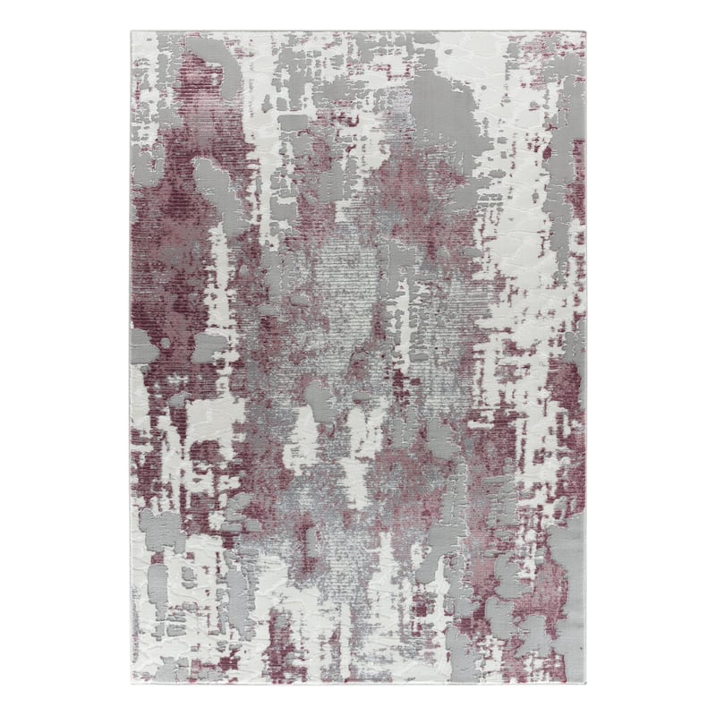 Petra Collection Abstract Area Rug - 8'1'' X 10'5'' - Lilac/Grey