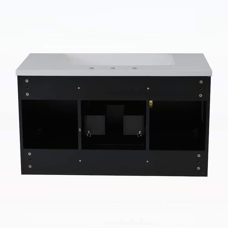 Wall Mounted Bathroom Storage Cabinet with 2 Drawers,with Top Sink