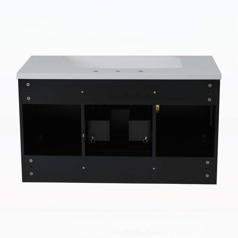 Wood Bathroom Cabinet with 2 Drawers,with Top Sink