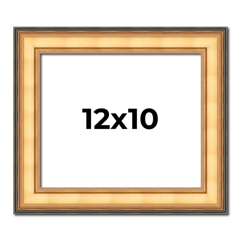 12x10 Frame Gold Plein Aire Solid Wood Picture Frame Width 2 Inches |
