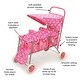 preview thumbnail 3 of 4, Badger Basket Folding Triple Doll Stroller - Pink/Polka Dots
