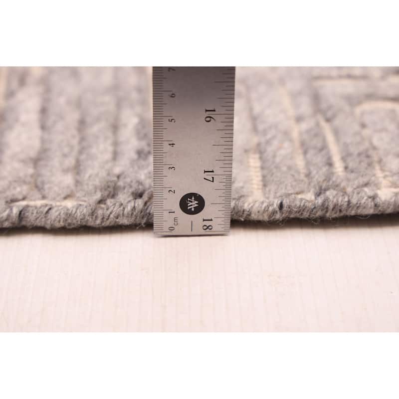 ECARPETGALLERY Hand Loomed Elysian Grey Wool Rug - 8'0 x 9'8