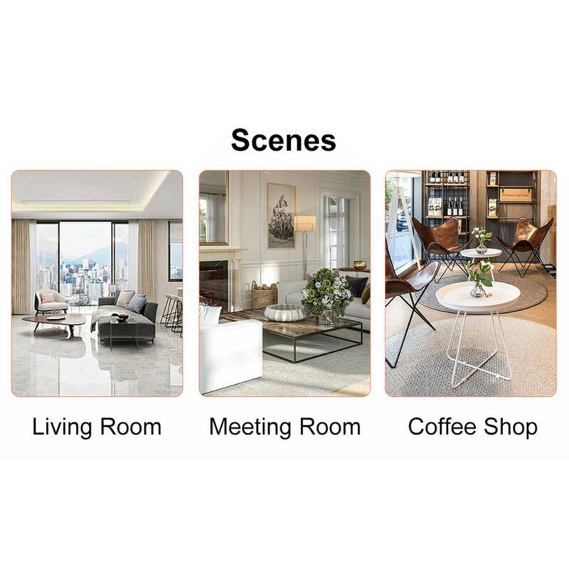 A rectangular modern and fashionable coffee table with tempered glass tabletop and black MDF legs