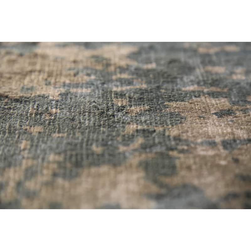 Abstract Contemporary Foyer Rug Hand-Knotted Wool Carpet - 3'0"x 6'5"