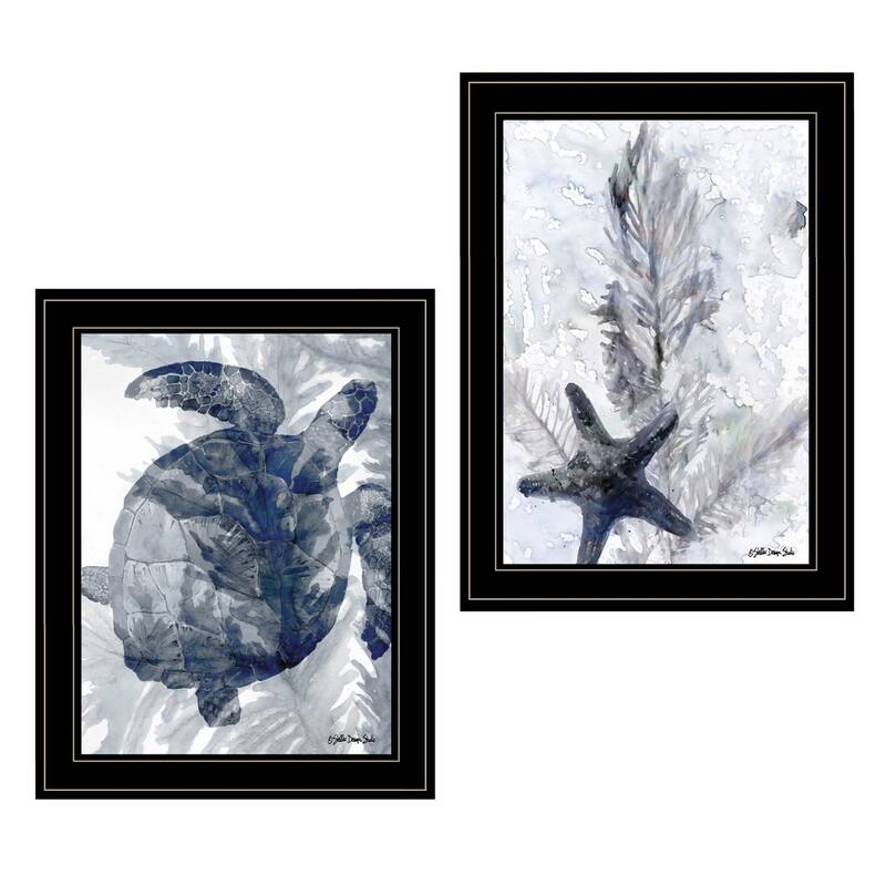 TrendyDecor4U "Ocean Collection" Framed Print Wall Art by Stellar Design Studio - Blue