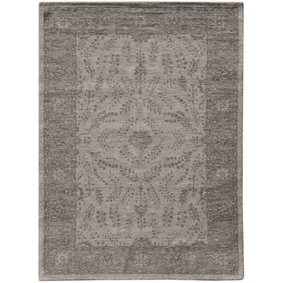 Inara Botanical Area Rug - Gray - 5' x 8' - 5' x 8'