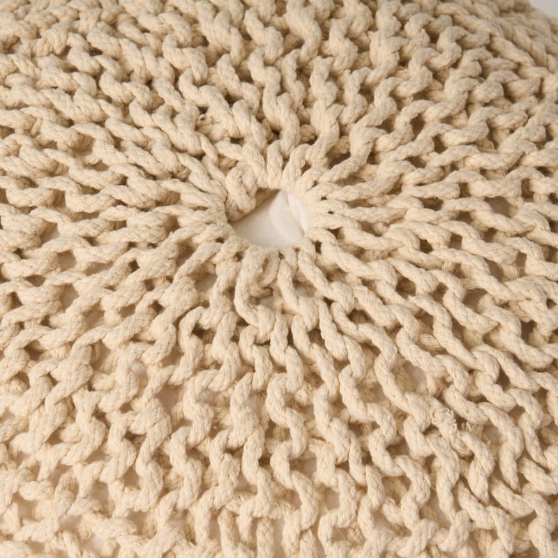 Barwick Indoor And Outdoor Knitted Round Pouf by Christopher Knight Home