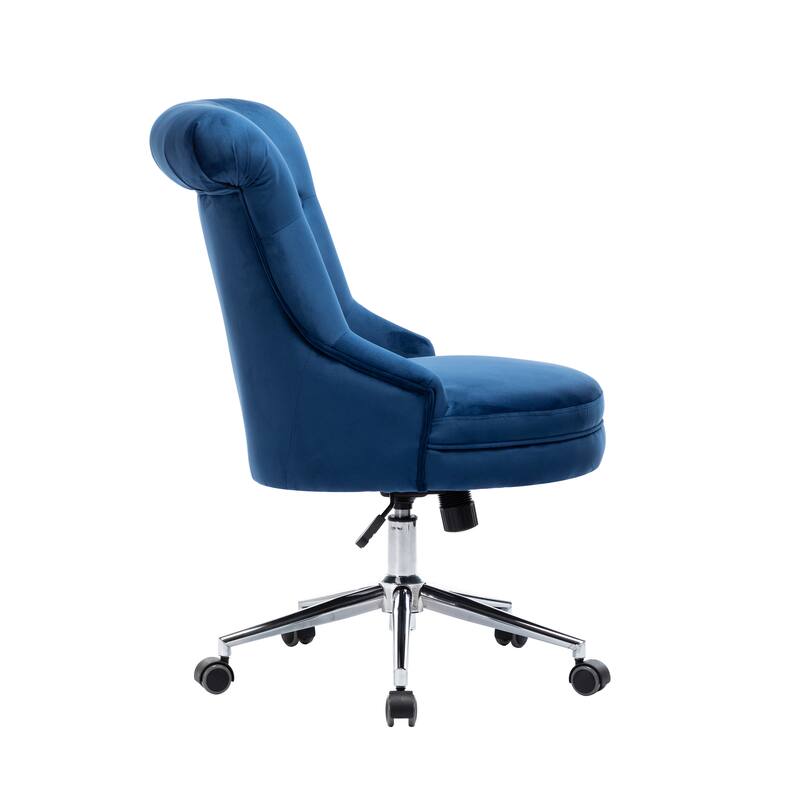 Porthos Home Itzel Velvet Desk Chair With Swivel, Wingback Design
