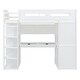 preview thumbnail 26 of 78, Twin/Full Size Loft Bed with Bulit-in Desk and Wardrobes, Solid Wood Kids Loft Bedframe with 4 Drawers and Storage Shelves