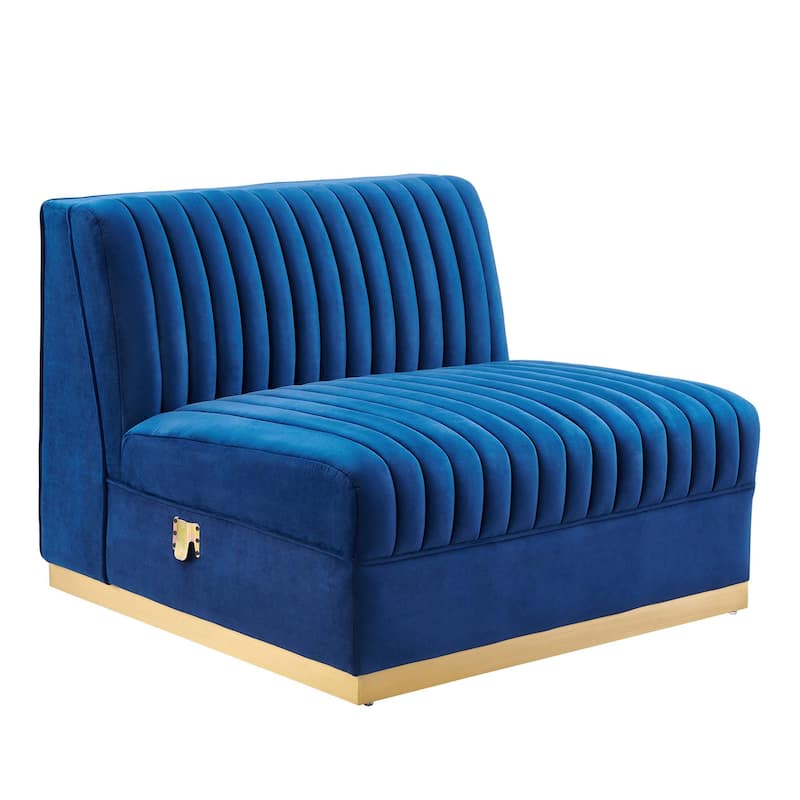 Sanguine Channel Tufted Performance Velvet 7-Piece Right-Facing Modular Sectional Sofa
