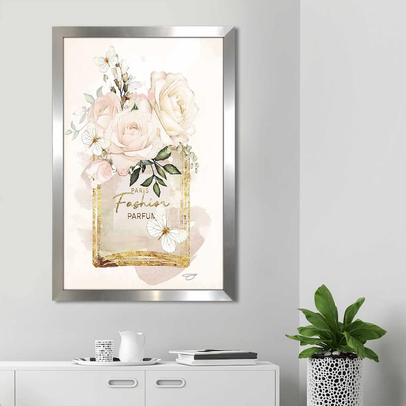 "Parfum, Flowers & Butterflies (Cream)" by Jodi Print on Acrylic