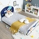 preview thumbnail 2 of 8, Costway Kids Upholstered Platform Bed Children Twin Size Wooden Bed