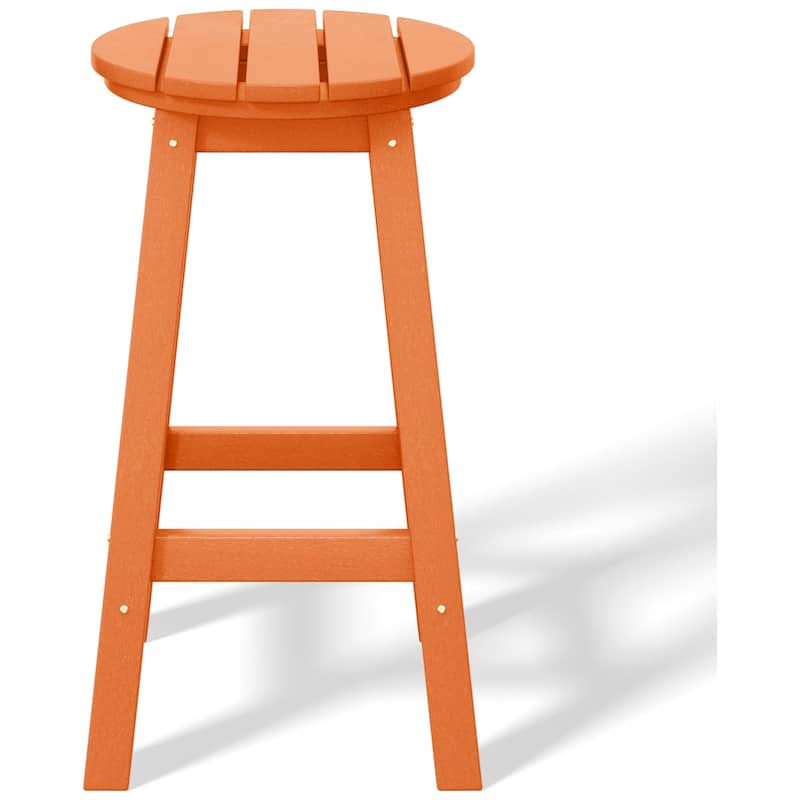 Laguna Hdpe All Weather Outdoor Patio 24" Round Counter Stool (Set Of 2)