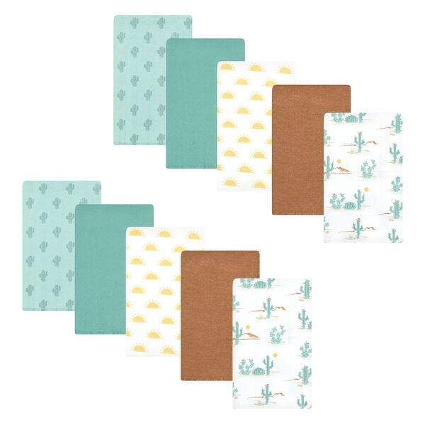 slide 1 of 1, Hudson Baby Cotton Flannel Burp Cloths, Desert Cactus 10-Pack, One Size - Desert Cactus 10-Pack - One Size One Size - Desert Cactus 10-Pack