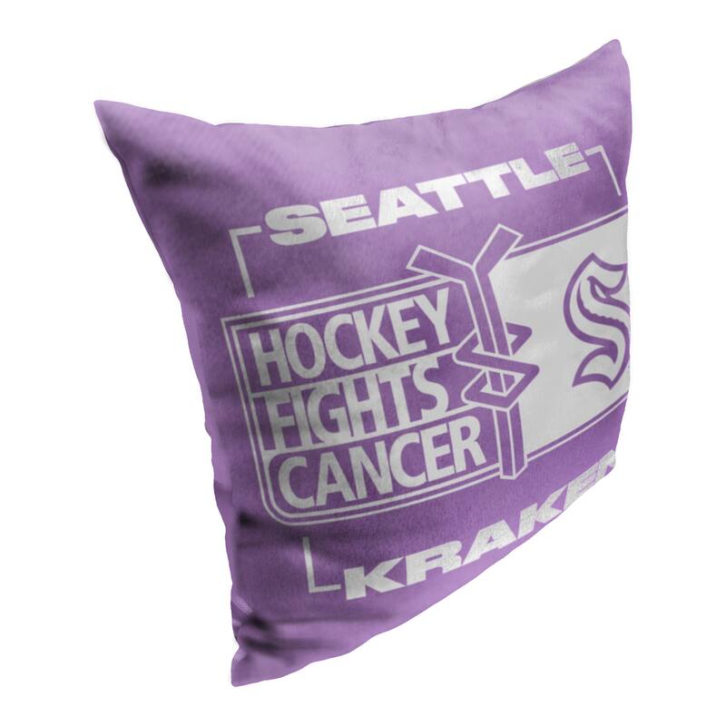 NHL Seattle Kraken Hockey Fights Cancer Fight For 18 Inch Throw Pillow