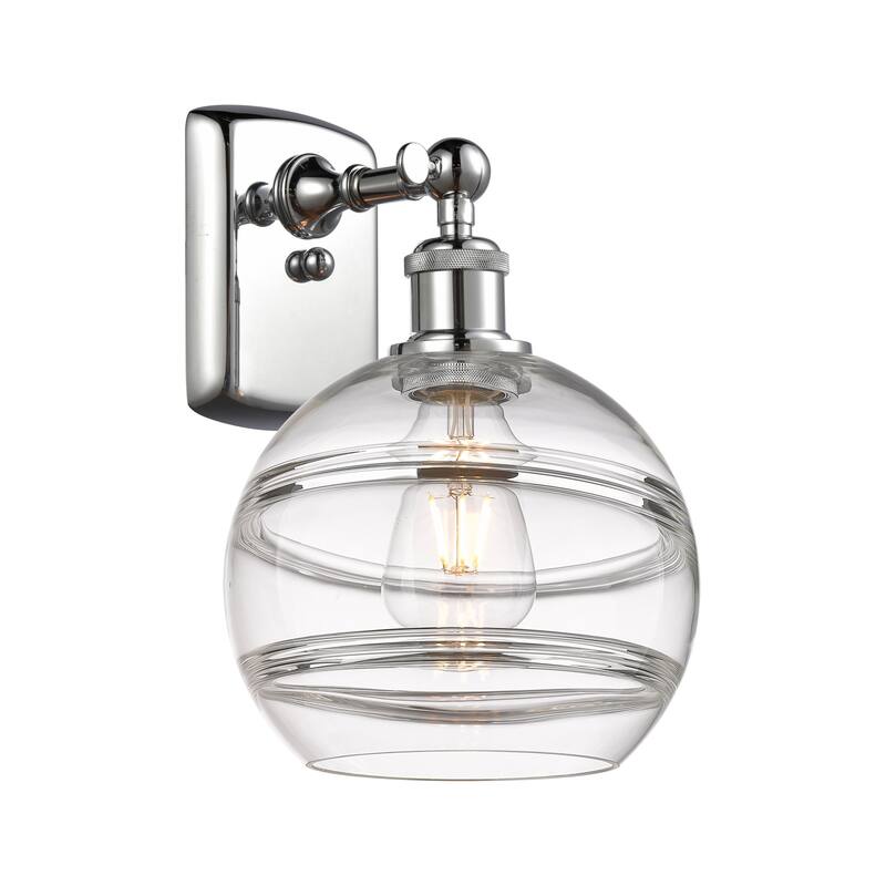 Innovations Lighting 516-1W-11-8 Rochester Sconce Rochester 11" Tall - Polished Chrome / Clear