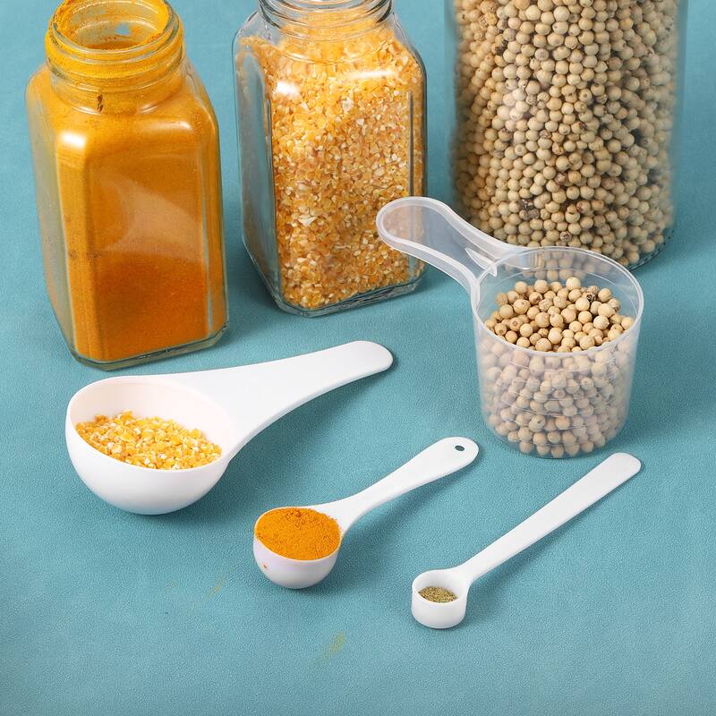 10Pcs 250 Milligram Teaspoon Micro Scoops Mini Measuring Spoons, White