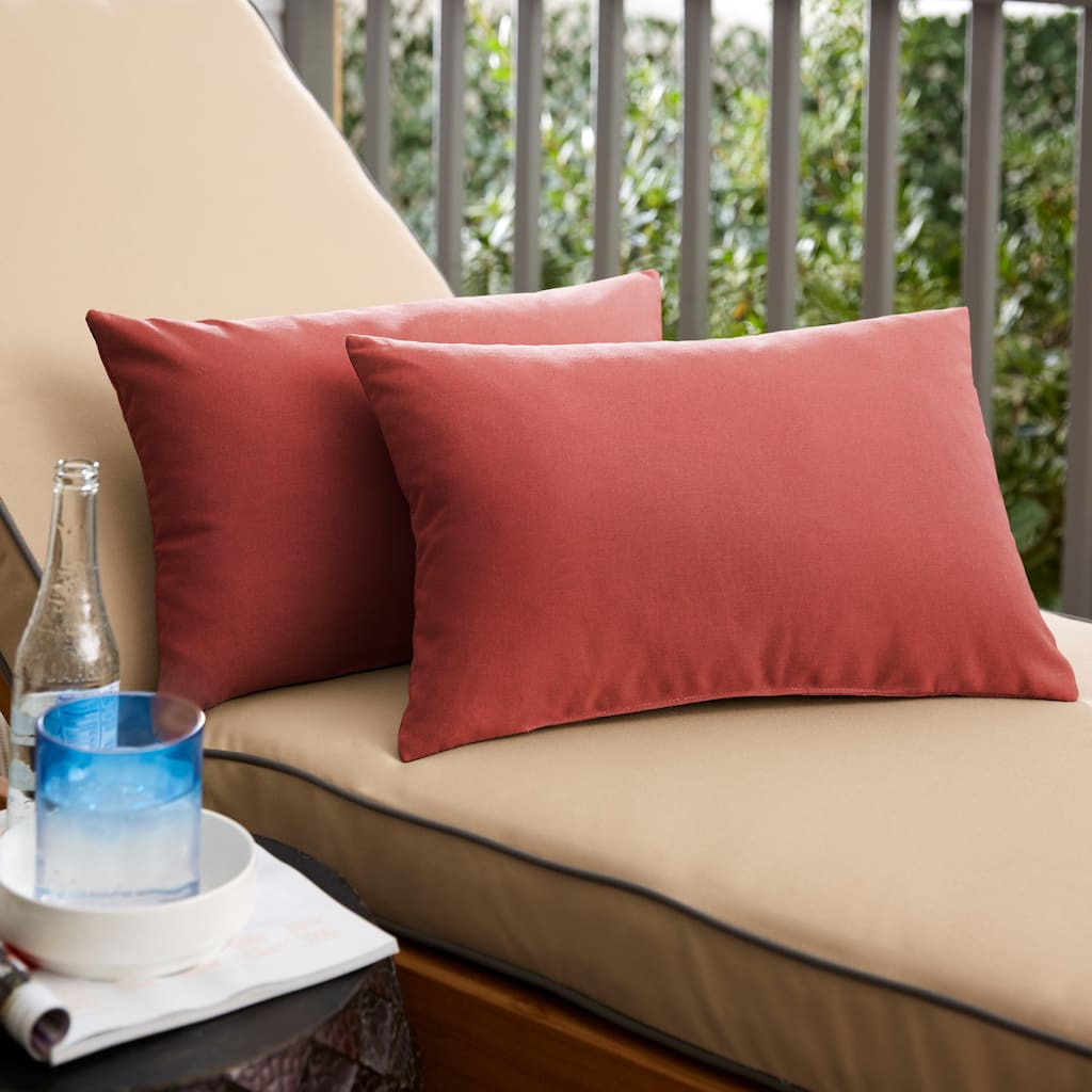 Sunbrella Canvas Henna Indoor/Outdoor Knife Edge Pillow (Set of 2)