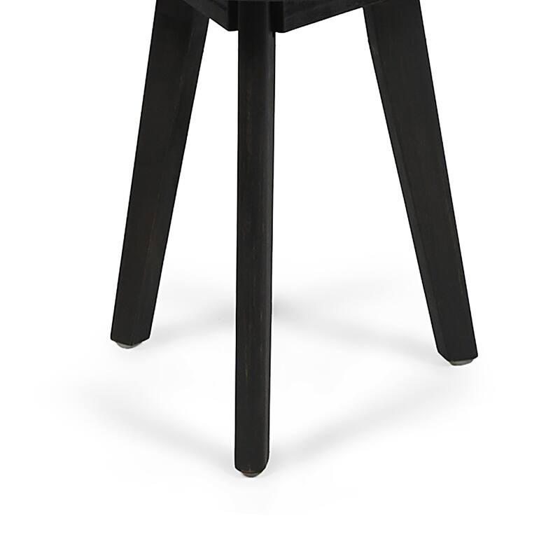 Ina Outdoor Round Side Table with Tripod Base, Dark Gray Wood 16 Inch