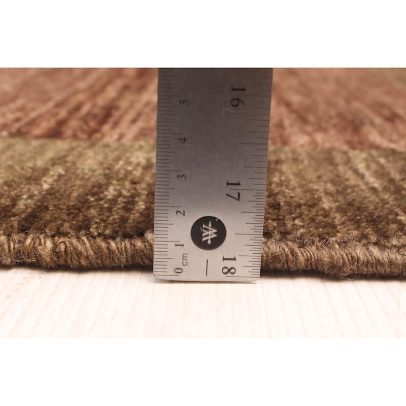 ECARPETGALLERY Hand-knotted Peshawar Ziegler Dark Brown Wool Rug - 5'7 x 8'1