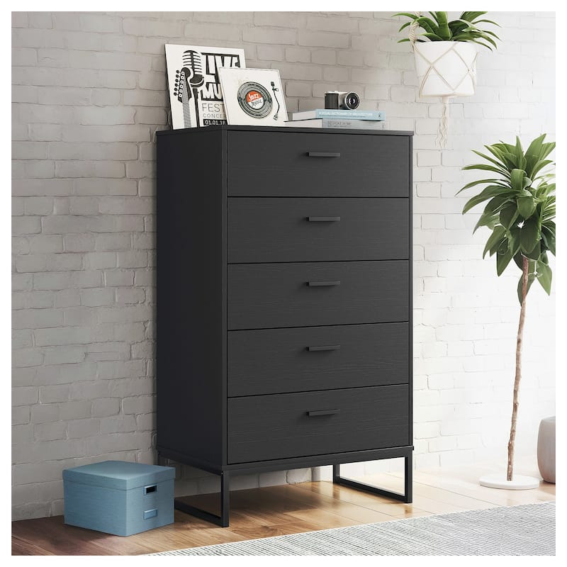 Signature Design by Ashley Socalle Black Chest of Drawers - 5-drawer - Black