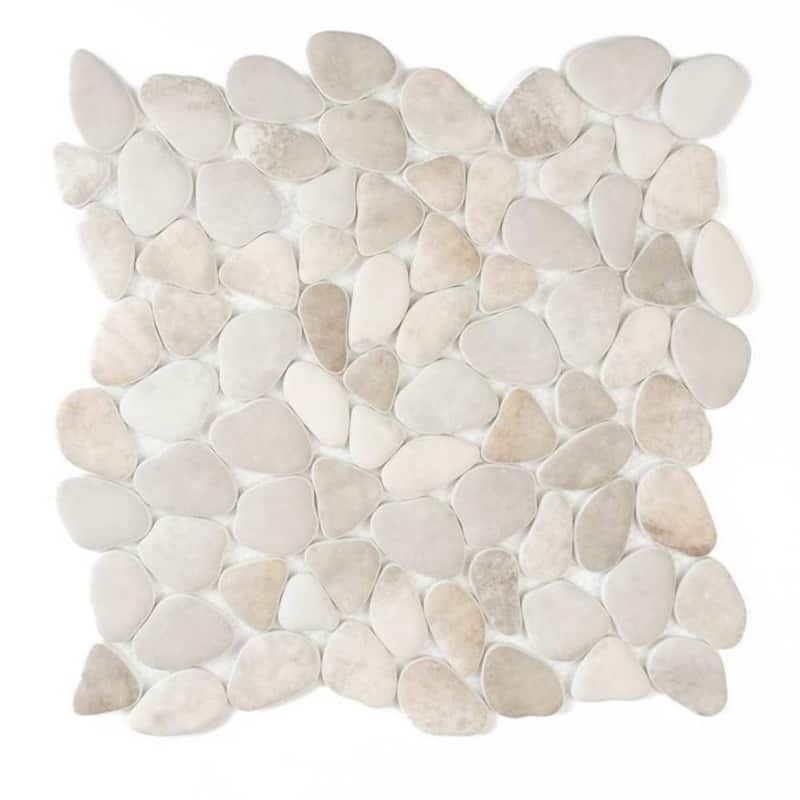 Huron Rock 12x12 Matte Glass Pebble Mosaic Tile - Floor, Wall, Backsplash