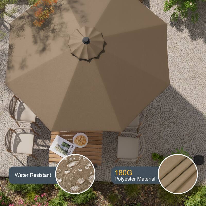 LIVOOSUN 9ft Patio Umbrella Outdoor Table Umbrella with Tilt and Crank