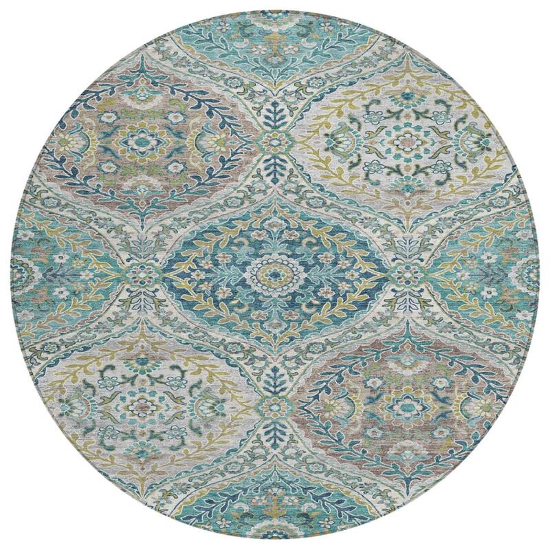 HomeRoots Floral Traditional Rectangle Outdoor Rug
