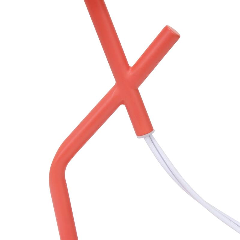 Abstract Angular Table Lamp with Drum Shade - 17" - Orange