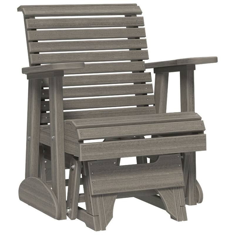 Poly Lumber Plain Rollback Patio Glider - 2' - Coastal Gray Woodgrain
