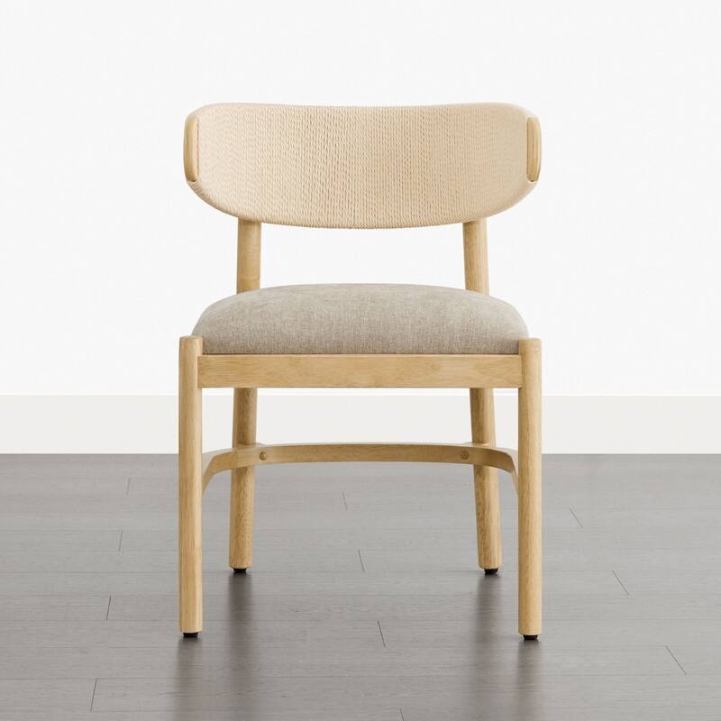 Spruce & Spring Modern Dining Chair with Handwoven Rope Back