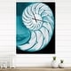 preview thumbnail 10 of 11, Designart 'Chambered Nautilus Shell' Oversized Coastal Wall CLock