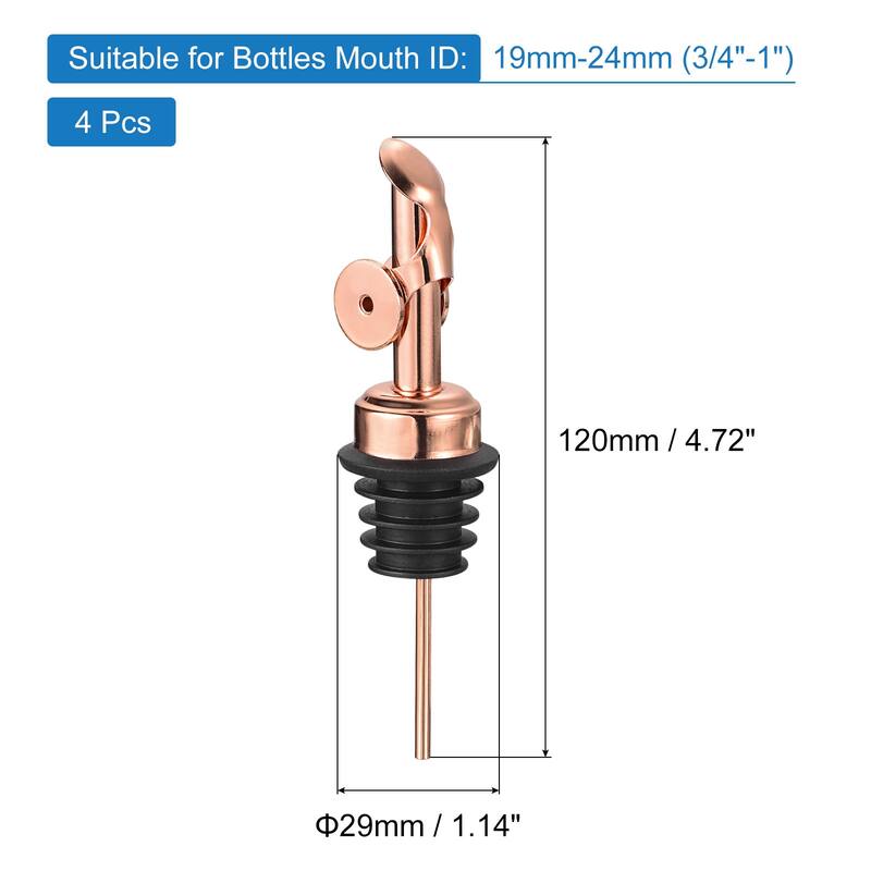 4PCS Stainless Steel Pourers, Auto Flip Olive Oil Dispenser Spout
