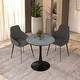 preview thumbnail 27 of 31, Bristol 27" Round Dining Table for 4 with Solid Wood Tabletop in Sleek Black Pedestal Base for Kitchen & Dining Room - 27.56"