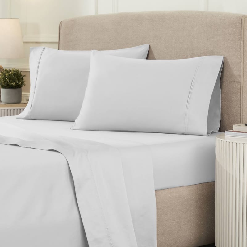 Superior Egyptian Cotton 1200 Thread Count Eco-Friendly Solid Sheet Set - Full - Platinum