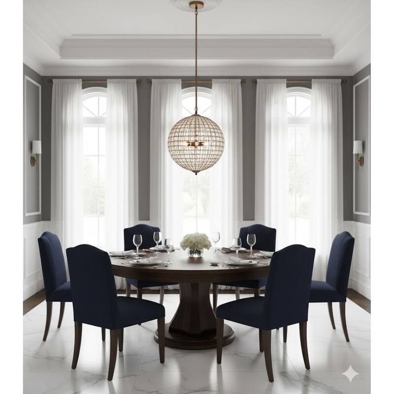 4-Light Bronze Chandelier With Clear Crystal Accents