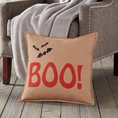 Boo. Burlap 20-inch Pillow