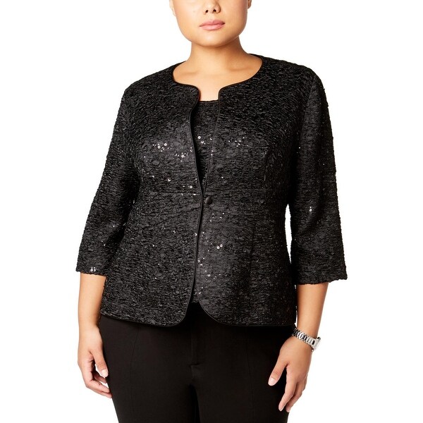 Shop Alex Evenings Womens Plus One-Button Blazer 2PC ...