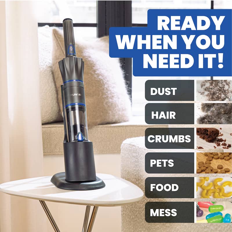 Ruvio Pro Cordless 17'' Rechargeable Hand Vacuum for Home and Car