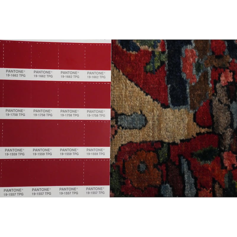 Hand Knotted Oriental 100% Wool Carpet Traditional Floral Red Bakhtiari Area Rug - 9' 11'' X 6' 9''