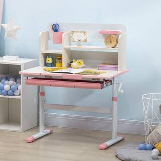 Wooden Kids Study Desk, Height Adjustable Children School Study Table ...